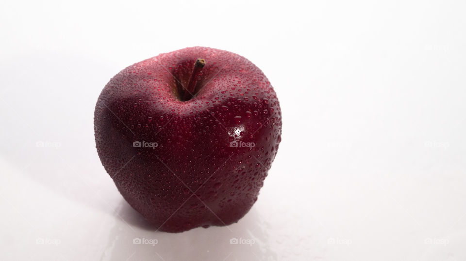 High angle view of red apple