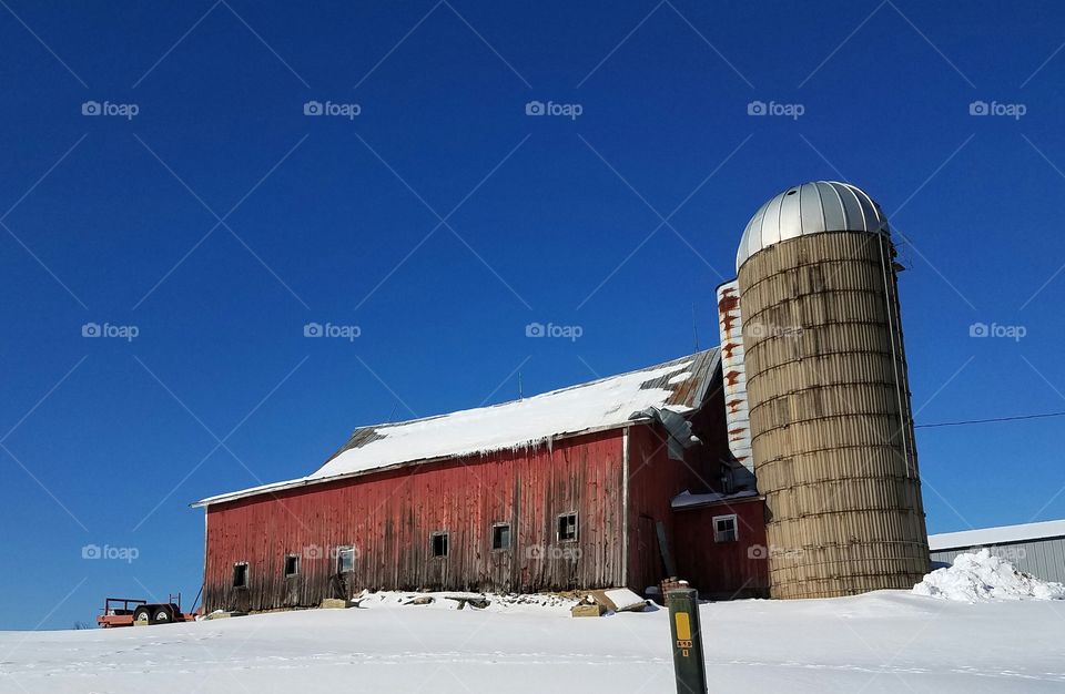 Barn and silo