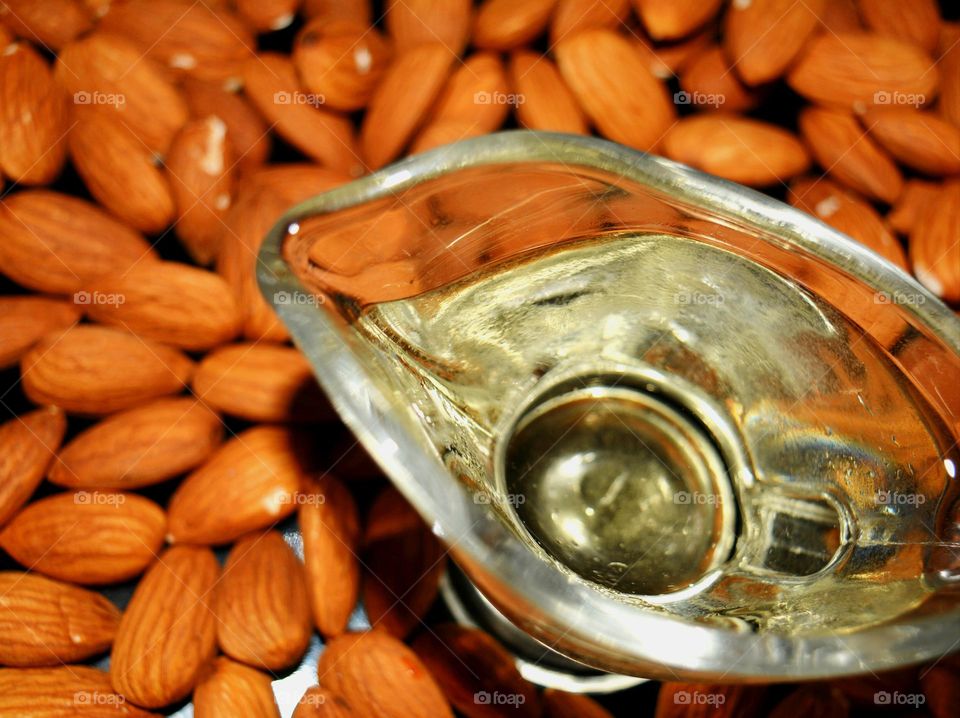 oil and nuts beautiful texture background