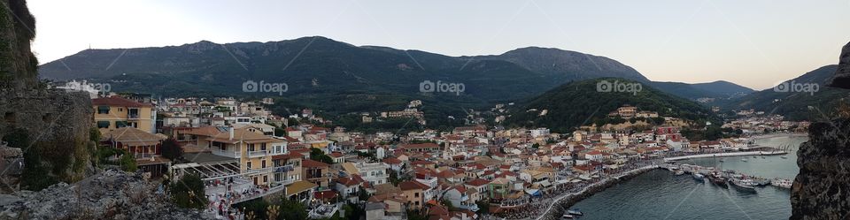 panorama parga city greece