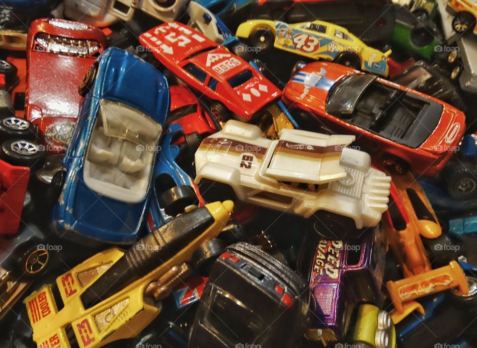 Toy Cars. Collection Of Tiny Metal Cars
