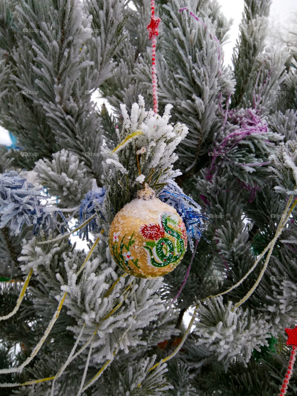 Decorations in the snow