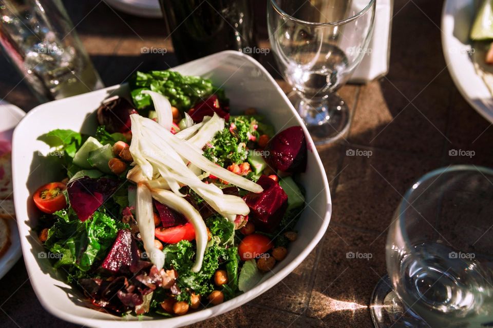 Delicious dinner salad dishes