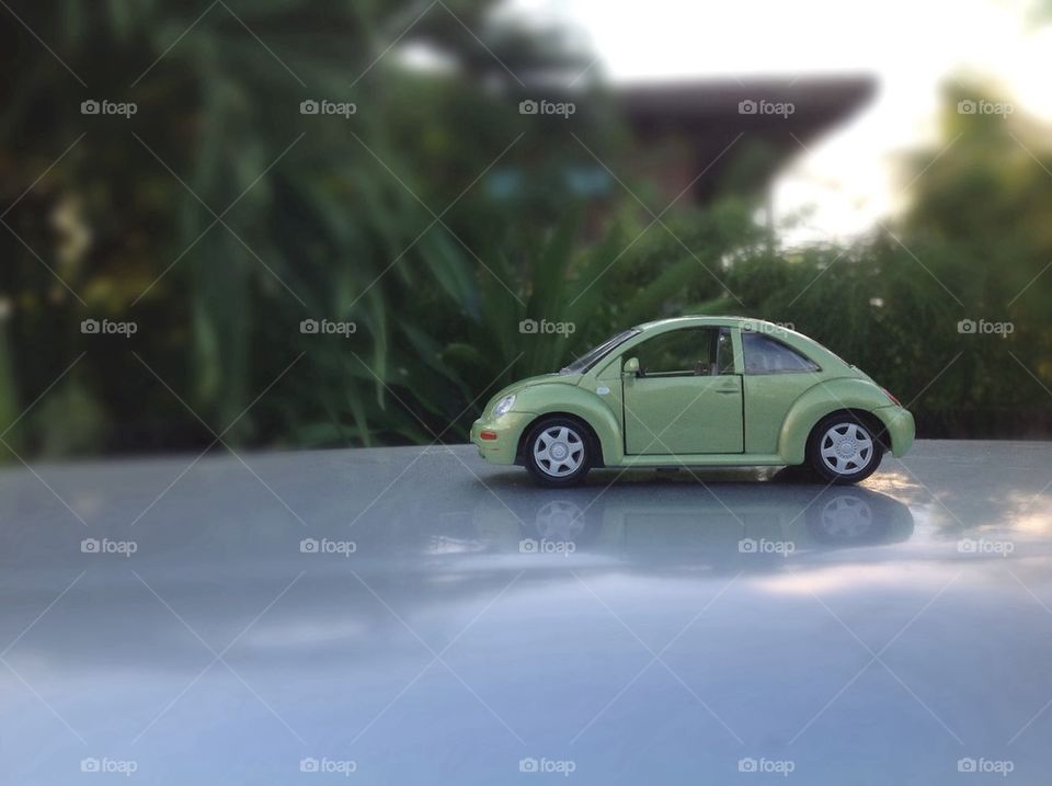 Green new beetle car model