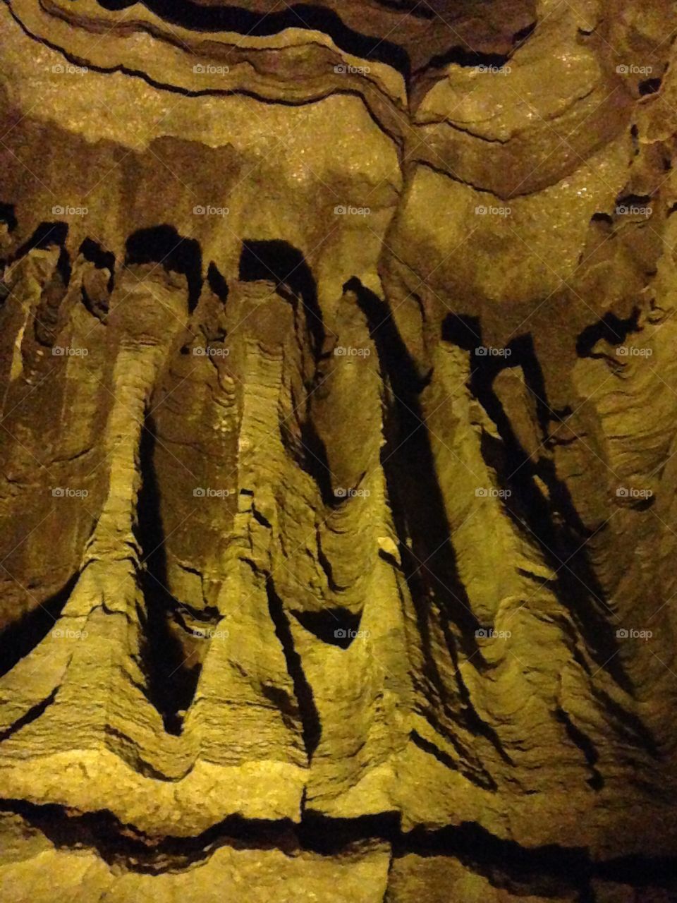 Salt pillars in Mammoth Cave Kentucky
