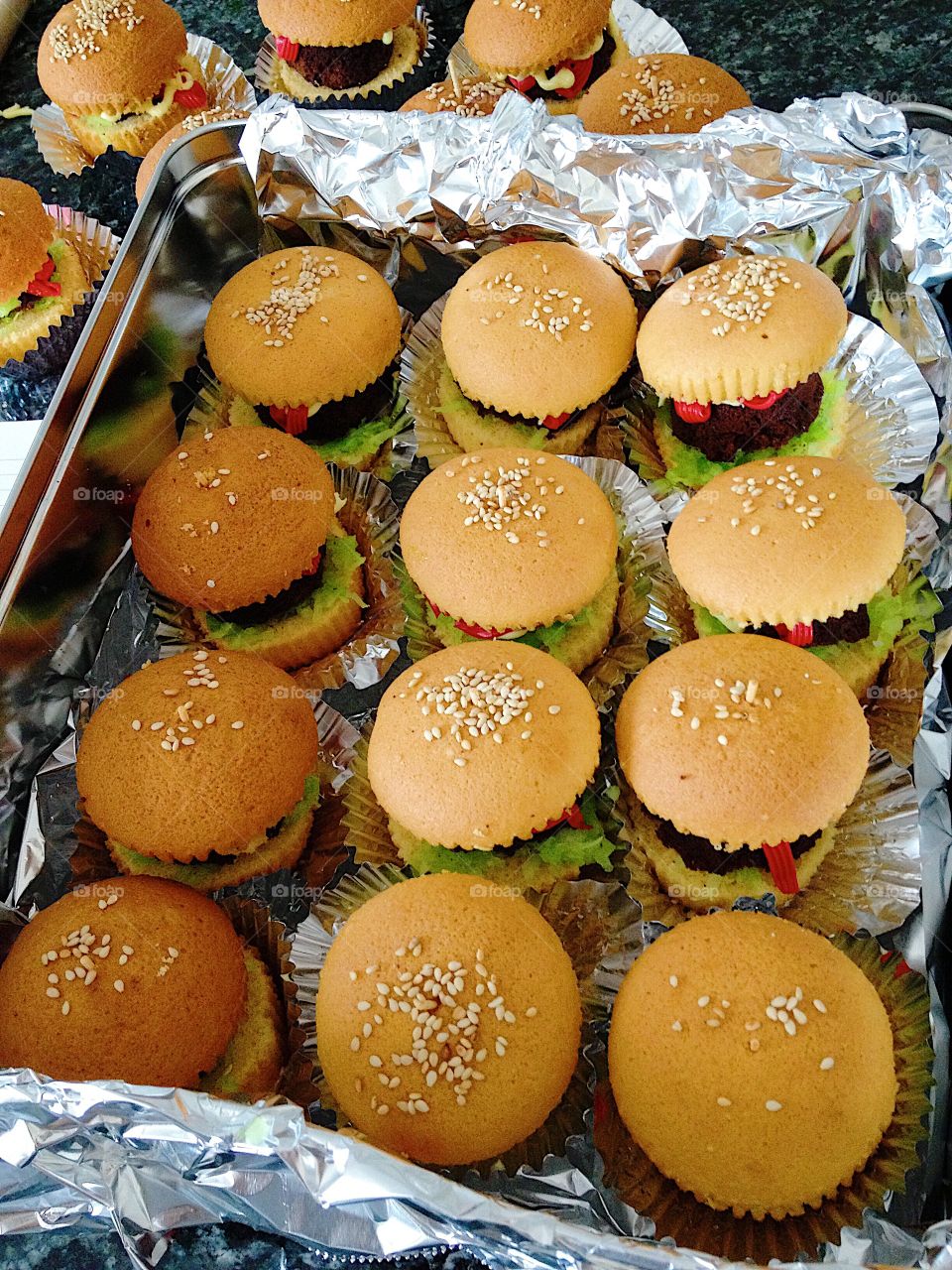 Hamburger inspired cupcakes! 