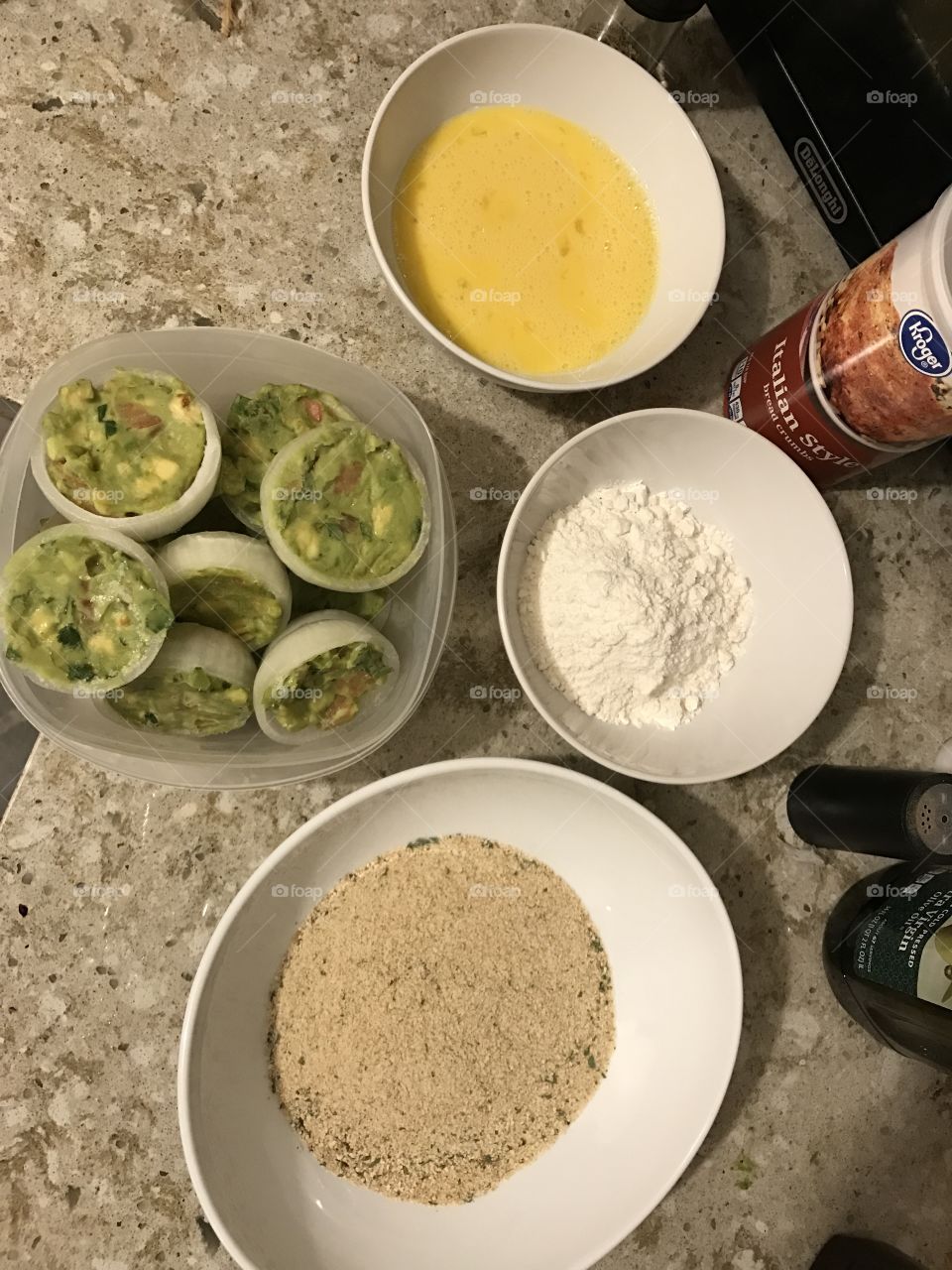 Making guacamole onion rings