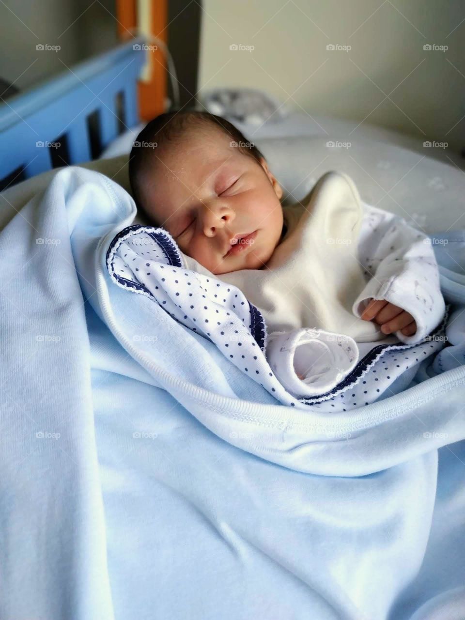 Newborn baby boy sleeping