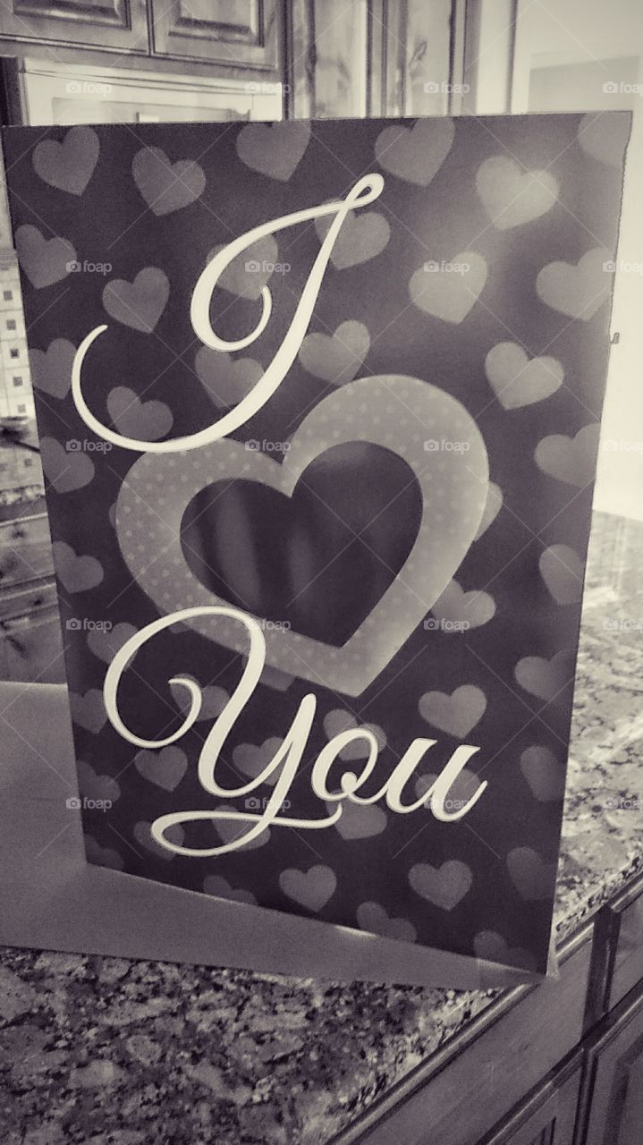 I love you giant card Valentine's day black and white