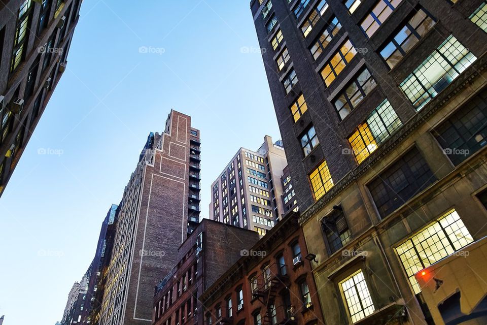 Urban life in Manhattan on a cold but sunny winter day 