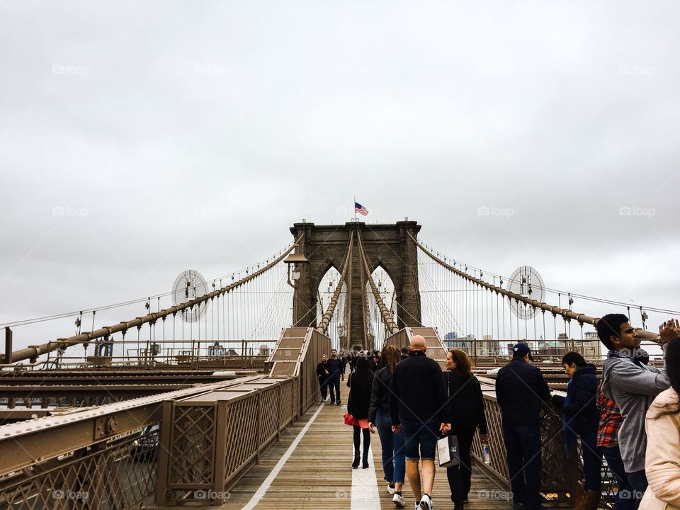 Taken on the Brooklyn Bridge in NYC!
