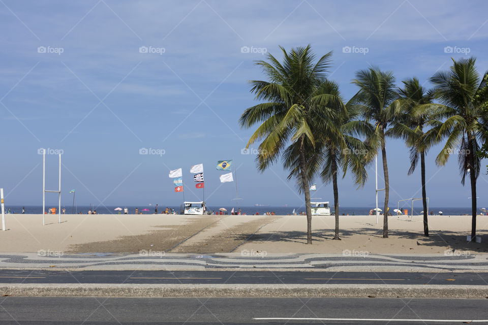 Copacabana beach in Rio de Janeiro Brazil.