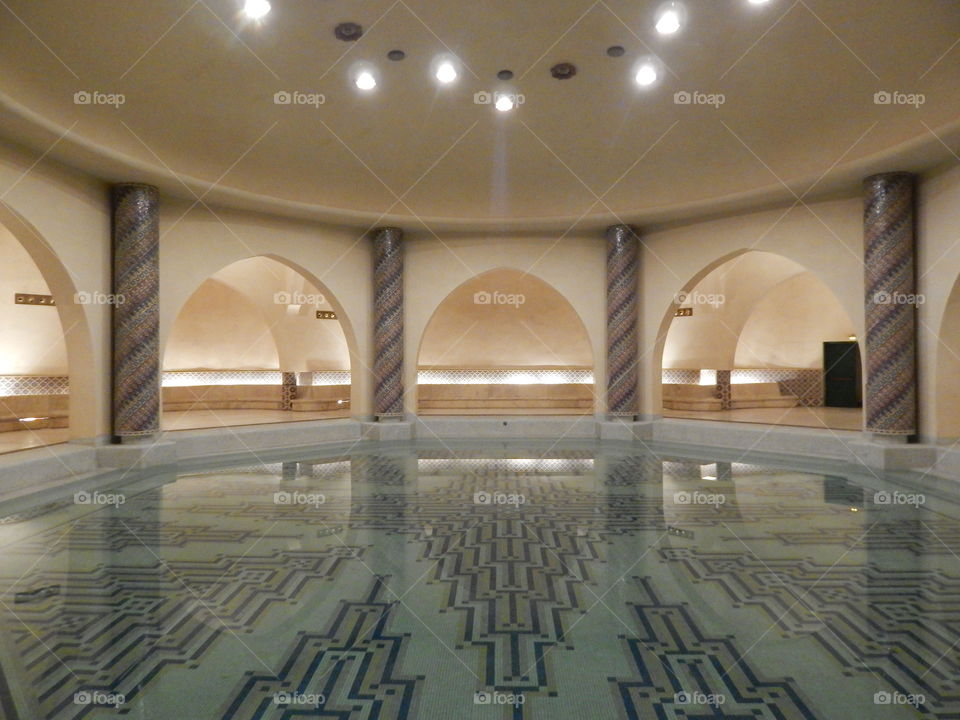 The communal baths inside the mosque in Casablanca 