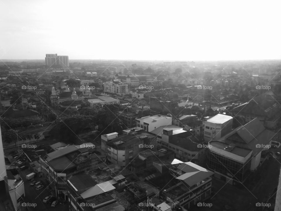 City view from 18th floor BW 2
