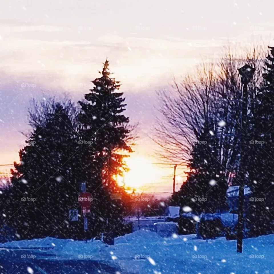Early morning winter sunrise