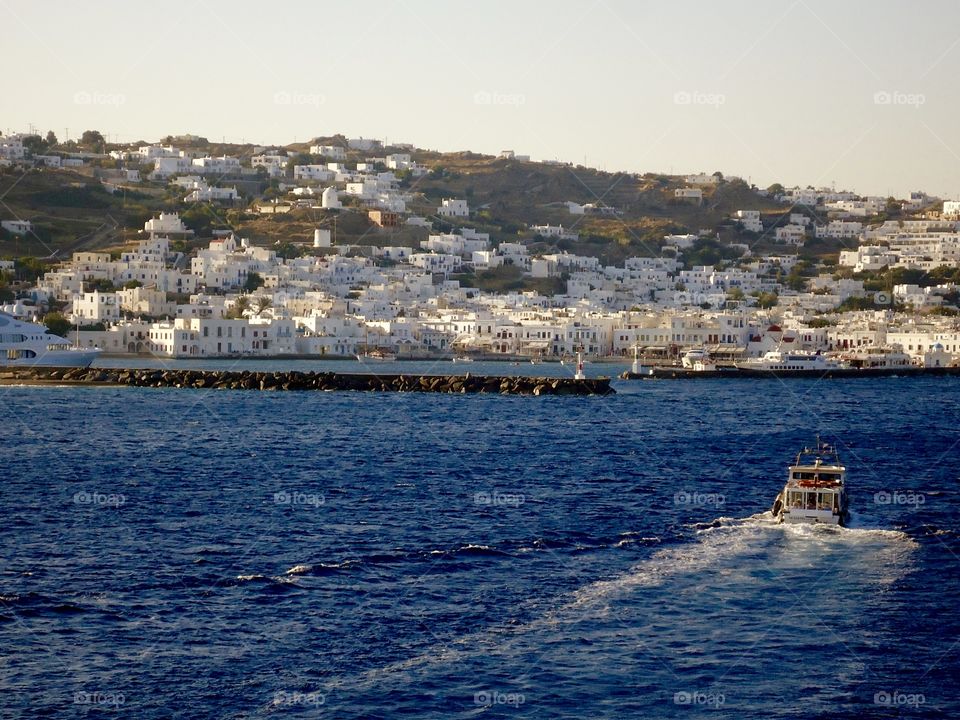 Beautiful blue sea in Mykonos - Greece