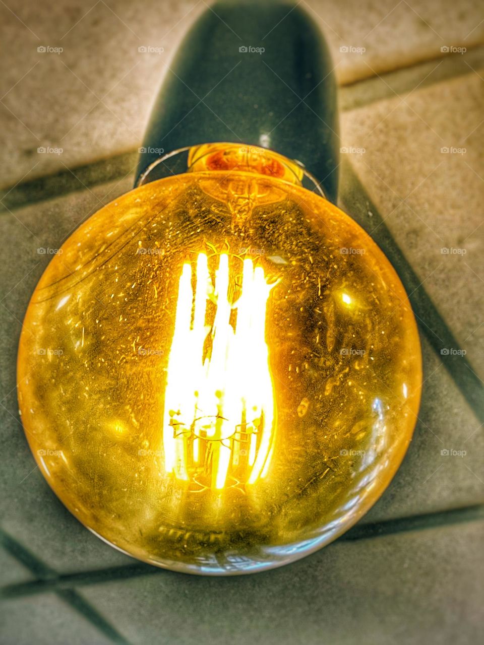 Beautiful golden yellow lamp