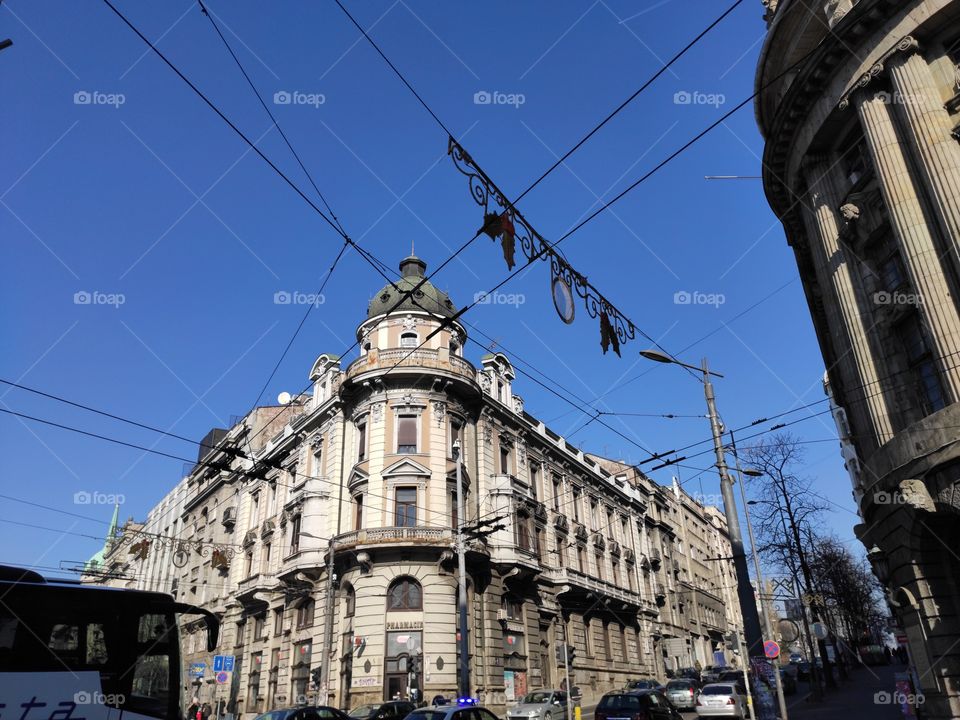 Belgrade Serbia city centre facade of the bulding