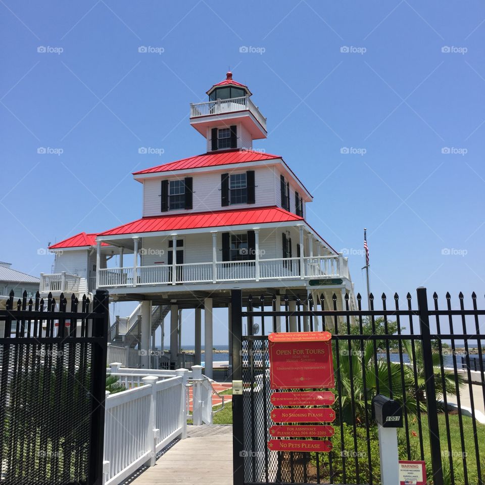 Red color story lighthouse 