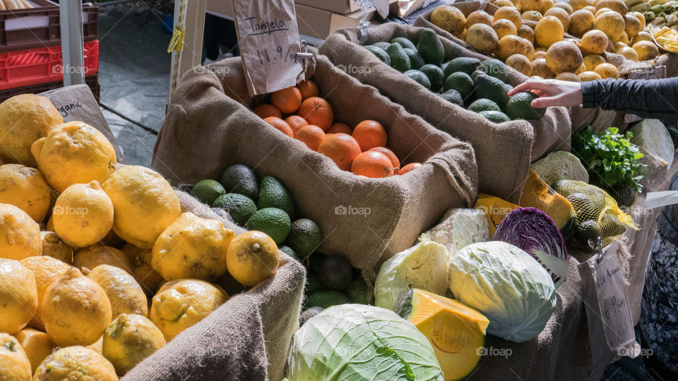 Vegetables and fruits for sell