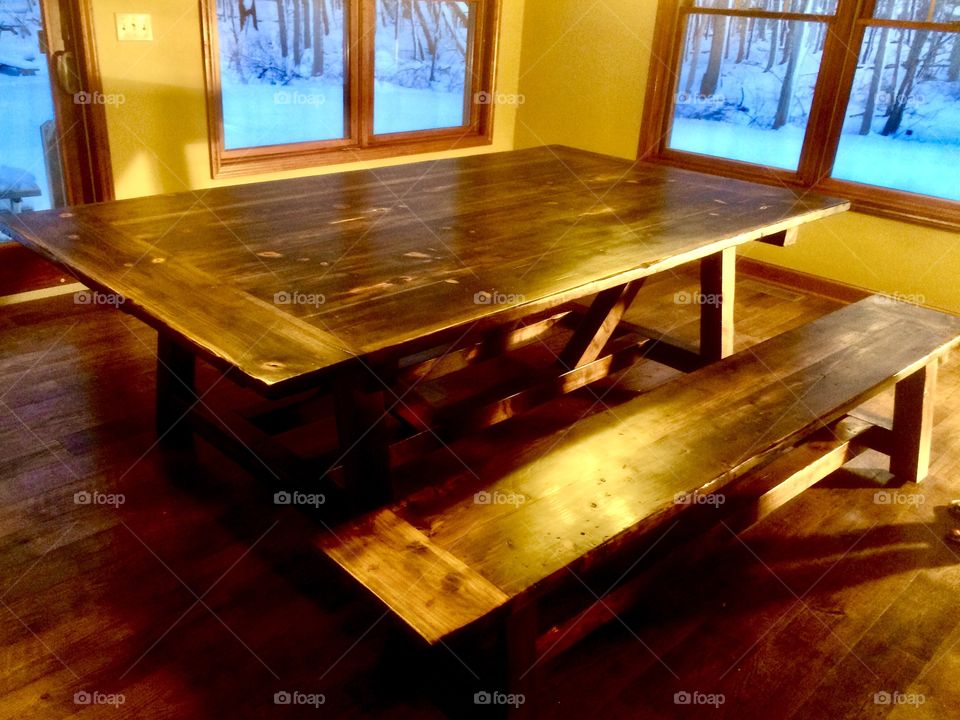Rustic dining room table