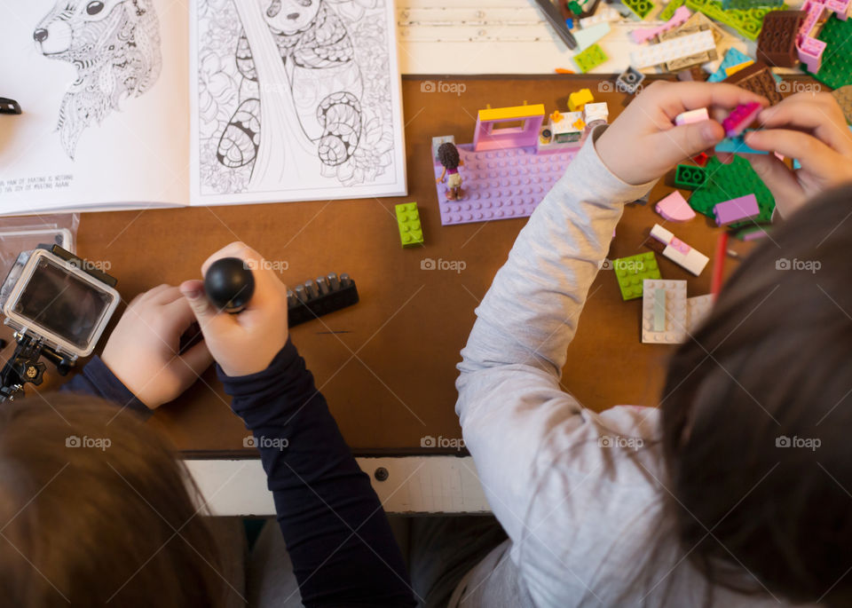 Two girls playing