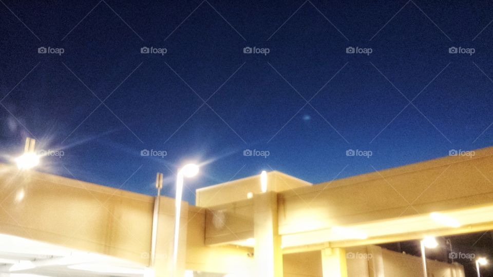 Blue Night Sky View From Parking Structure 