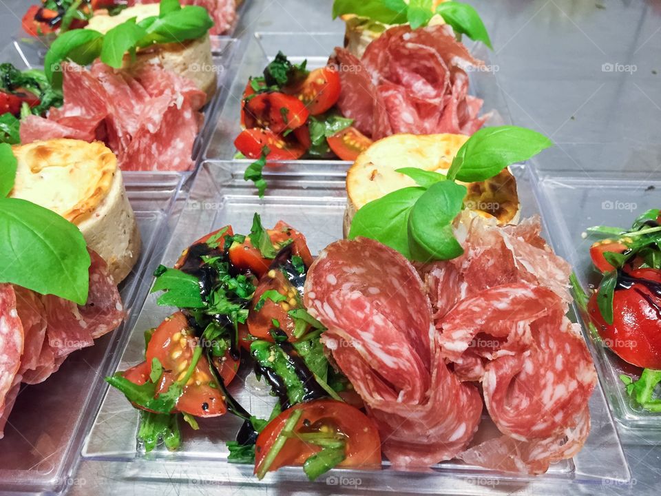 cold cuts at a restaurant and catering business.