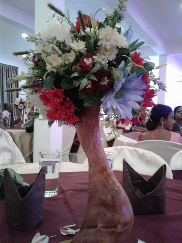 wooden natural flower vase