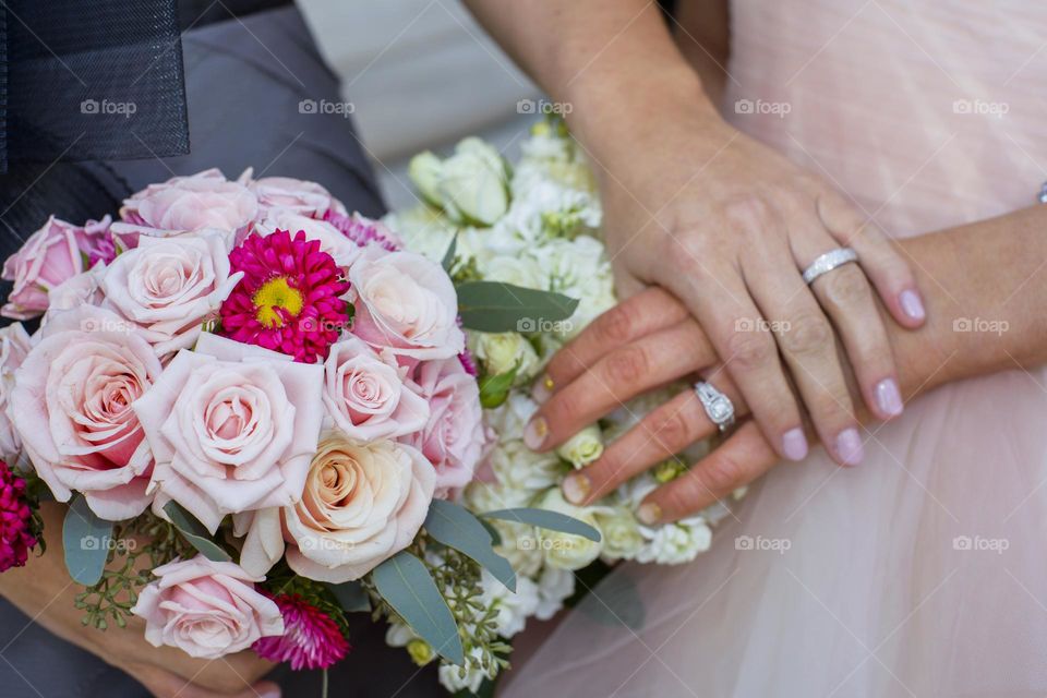 Wedding day stills with hands