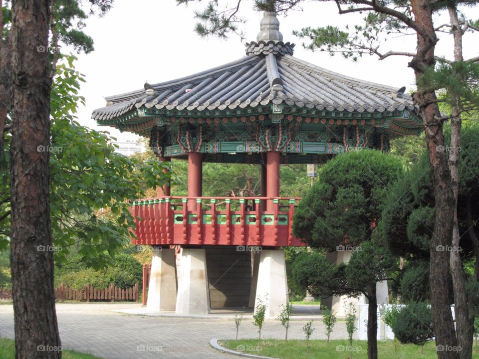 Korean traditional meeting place in a park