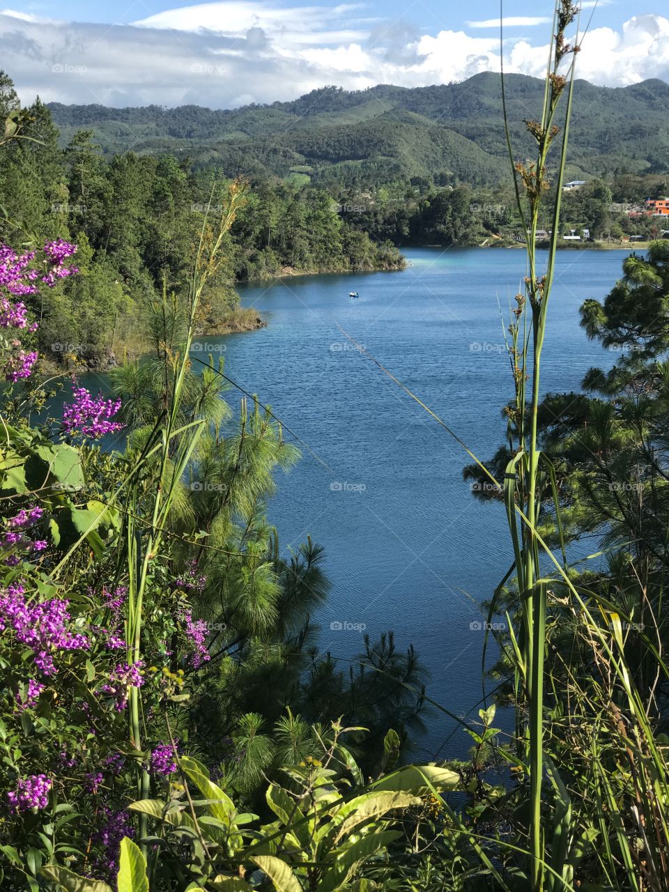 Natural waterfall landscape park lake lagoon Montebello