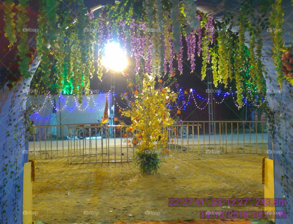 This decorations of festival navaratry and vijayadashmi in India.