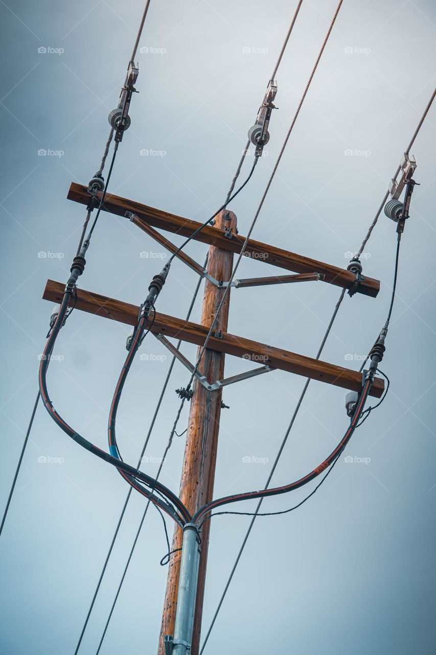Telephone pole different perspective.