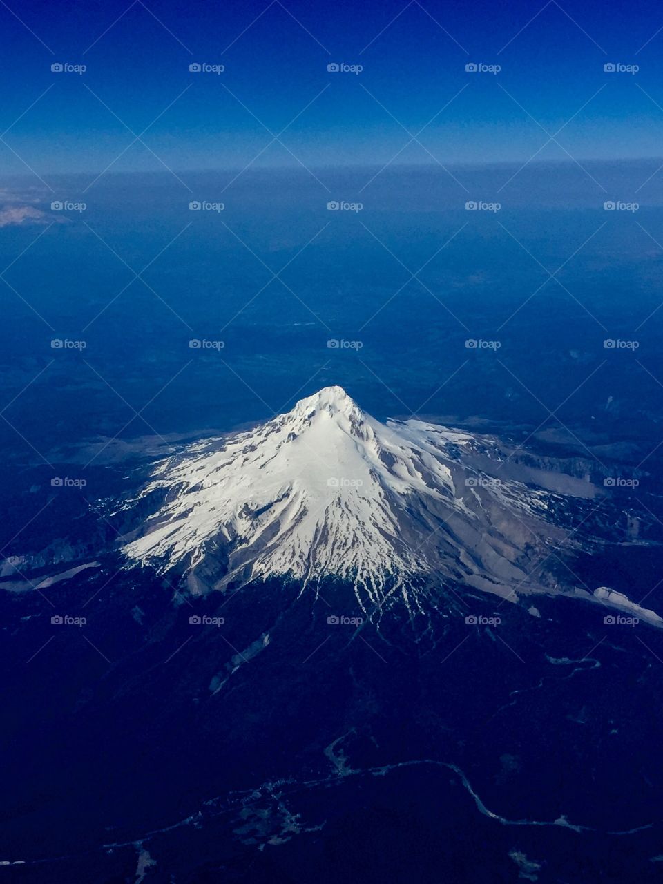 Flying over Mt. Hood. Taken while flying over mt. Hood on American Airlines. 