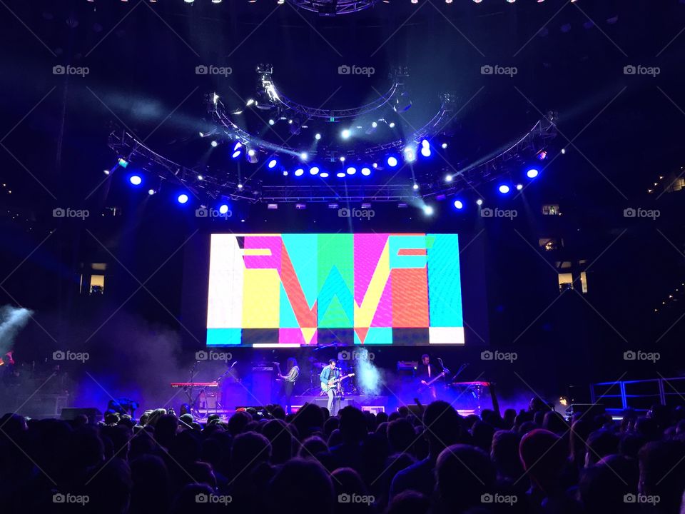 Weezer plays at Live 105's Not So Silent Night 2015. 