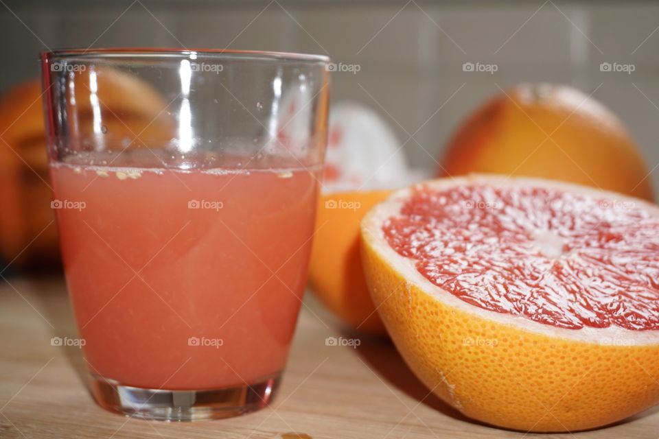 Homemade grapefruit juice