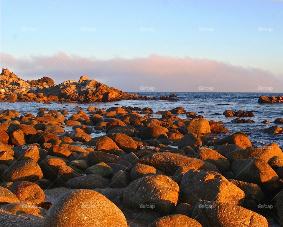 Sunday Morning 6AM. Beach at Pacific Grove CA just at sunrise