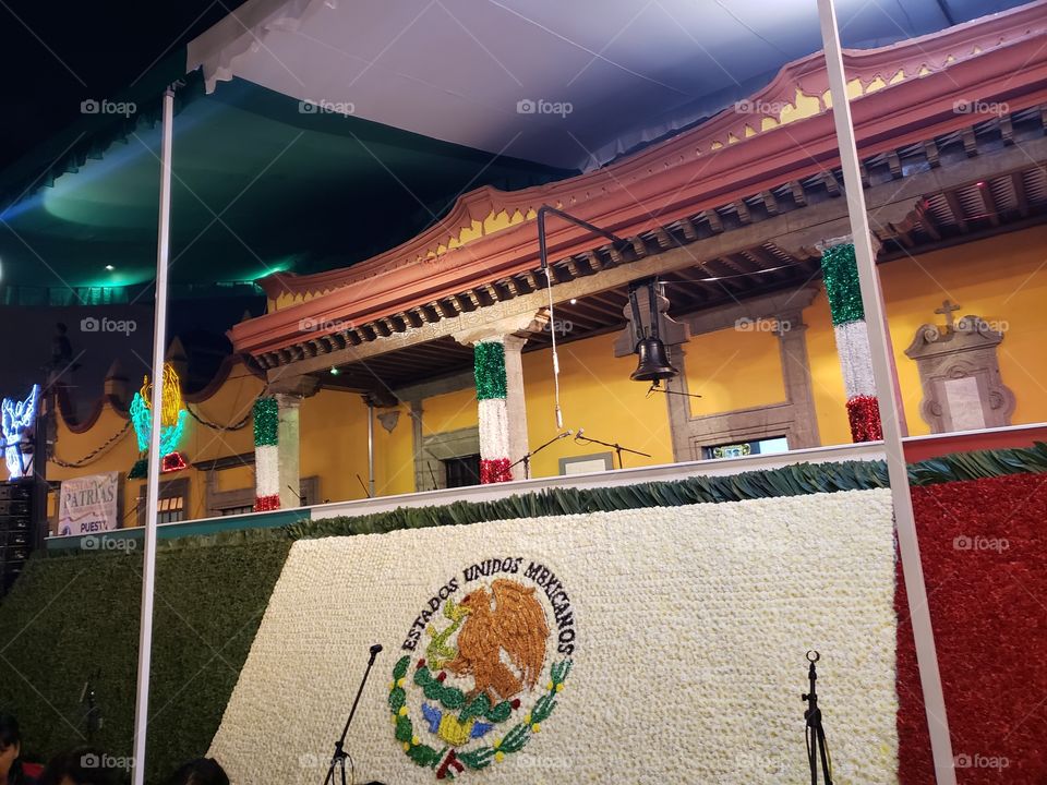 fiestas patrias, bandera mexicana con flores