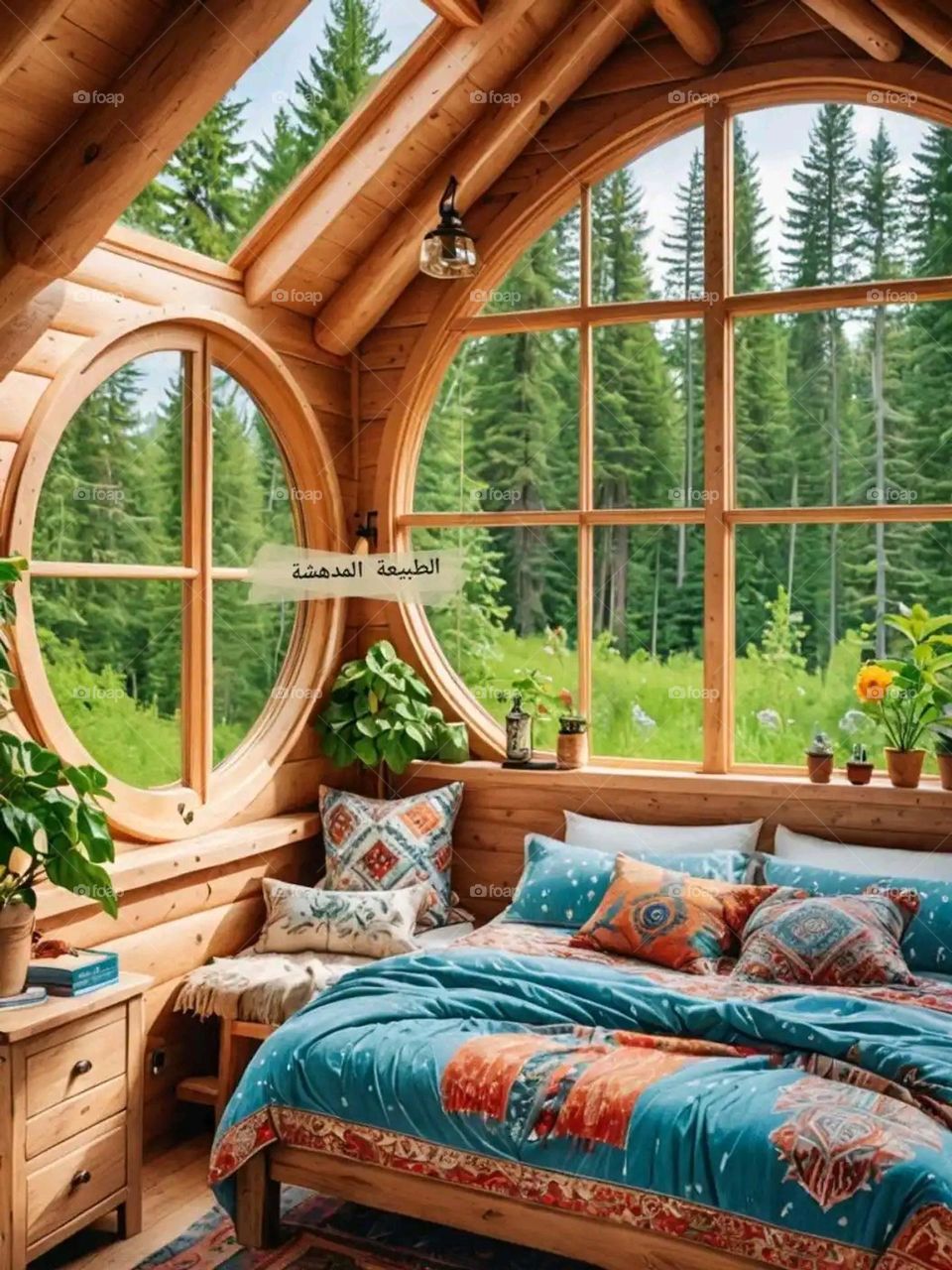 Glory be to God, the magnificent and picturesque view and the natural green trees are a view that is nothing more wonderful than it