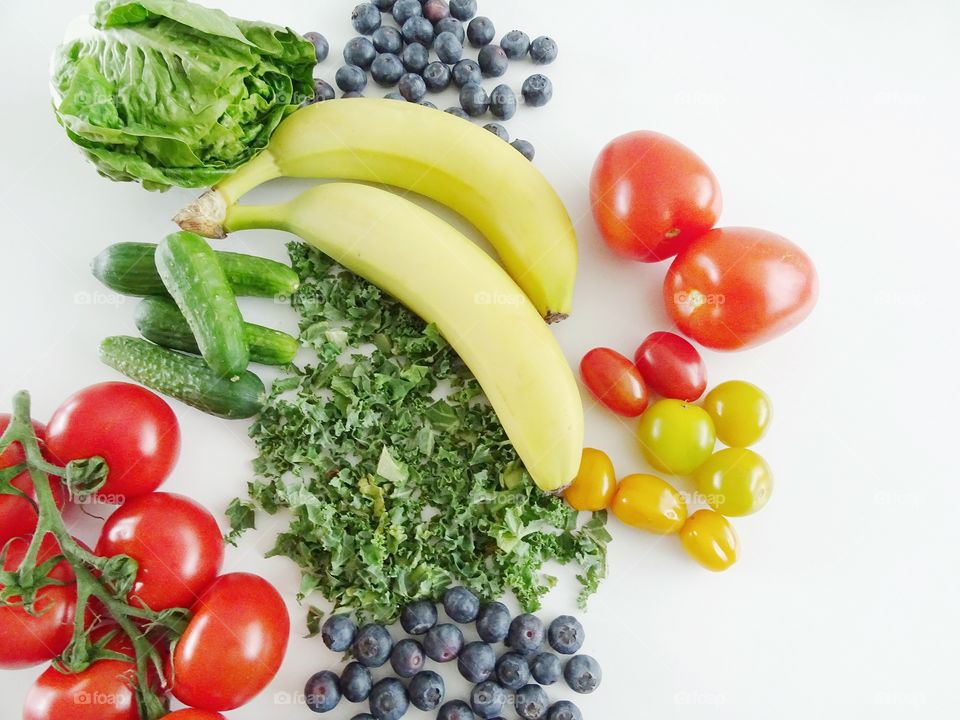 Colorful fruit and vegetables