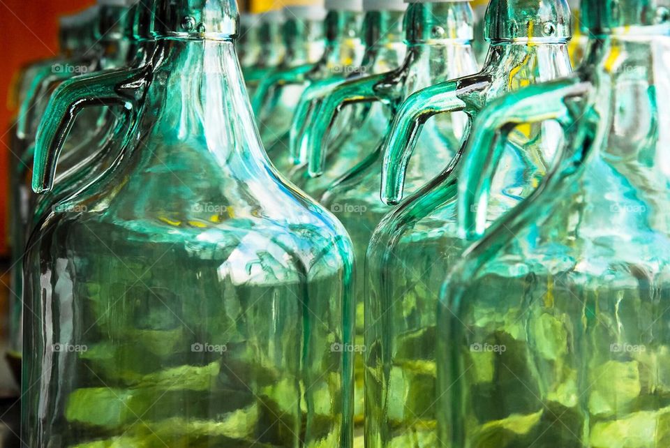 Wine bottles in Tuscany