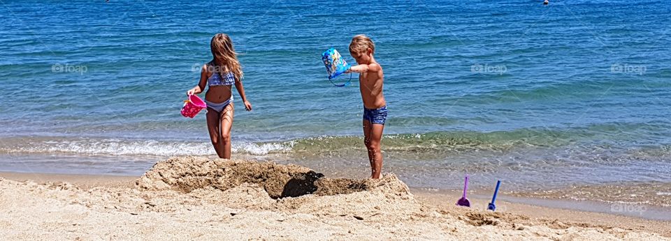 Children playing on the beach