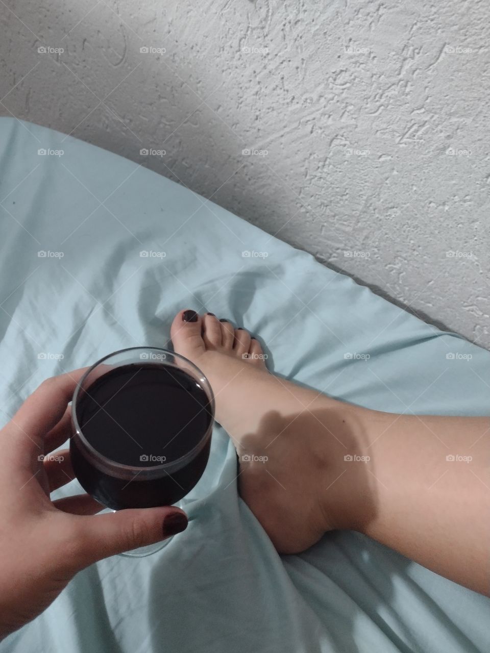 wine and feet