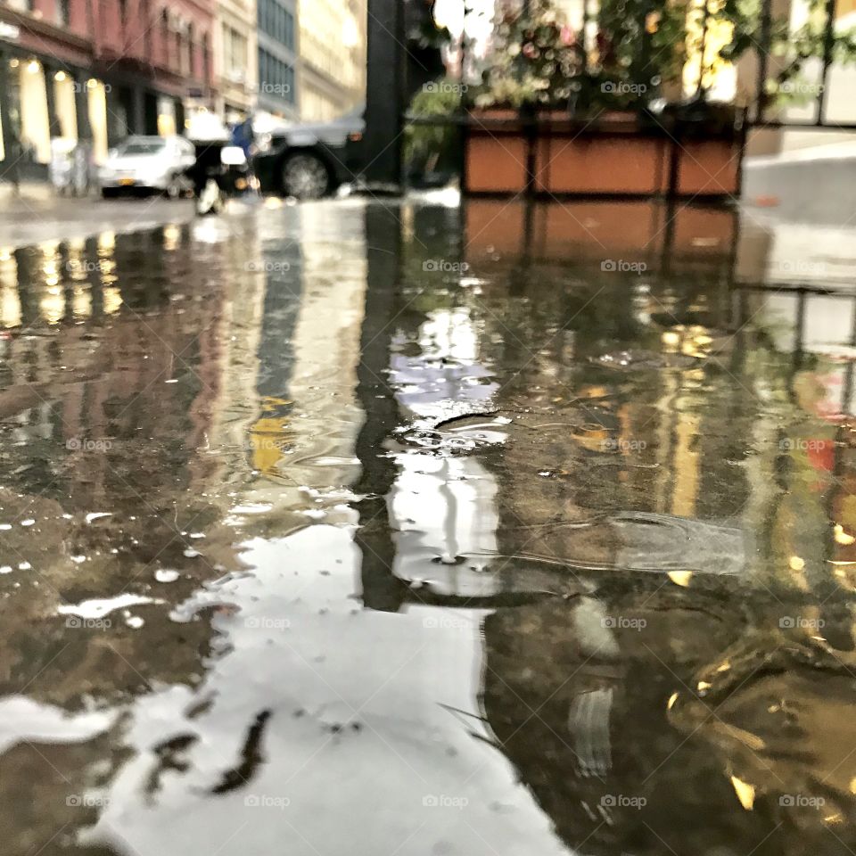Street reflection in SOHO, New York City 