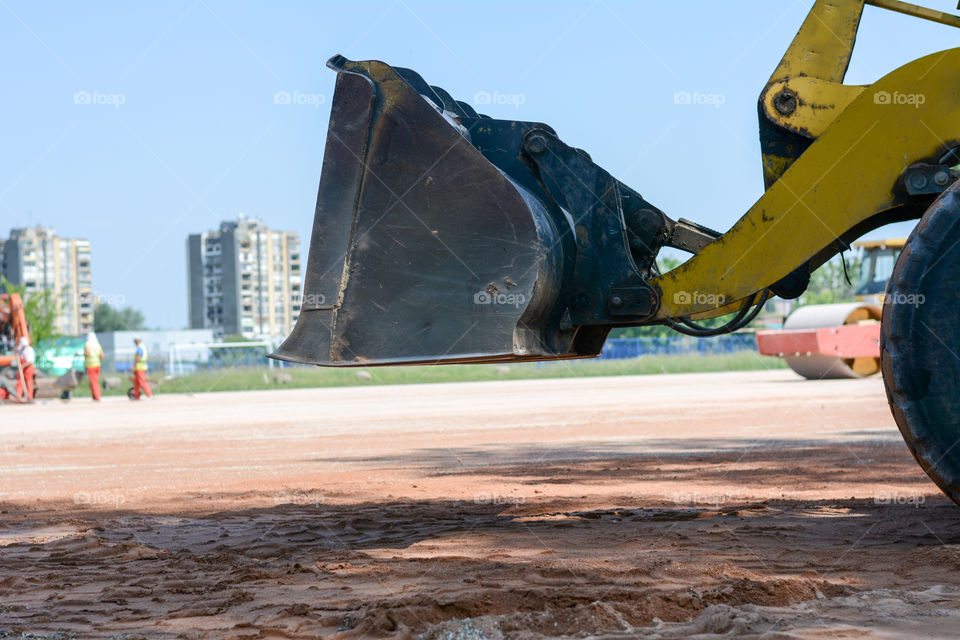 Dredge on construction site. big dredge