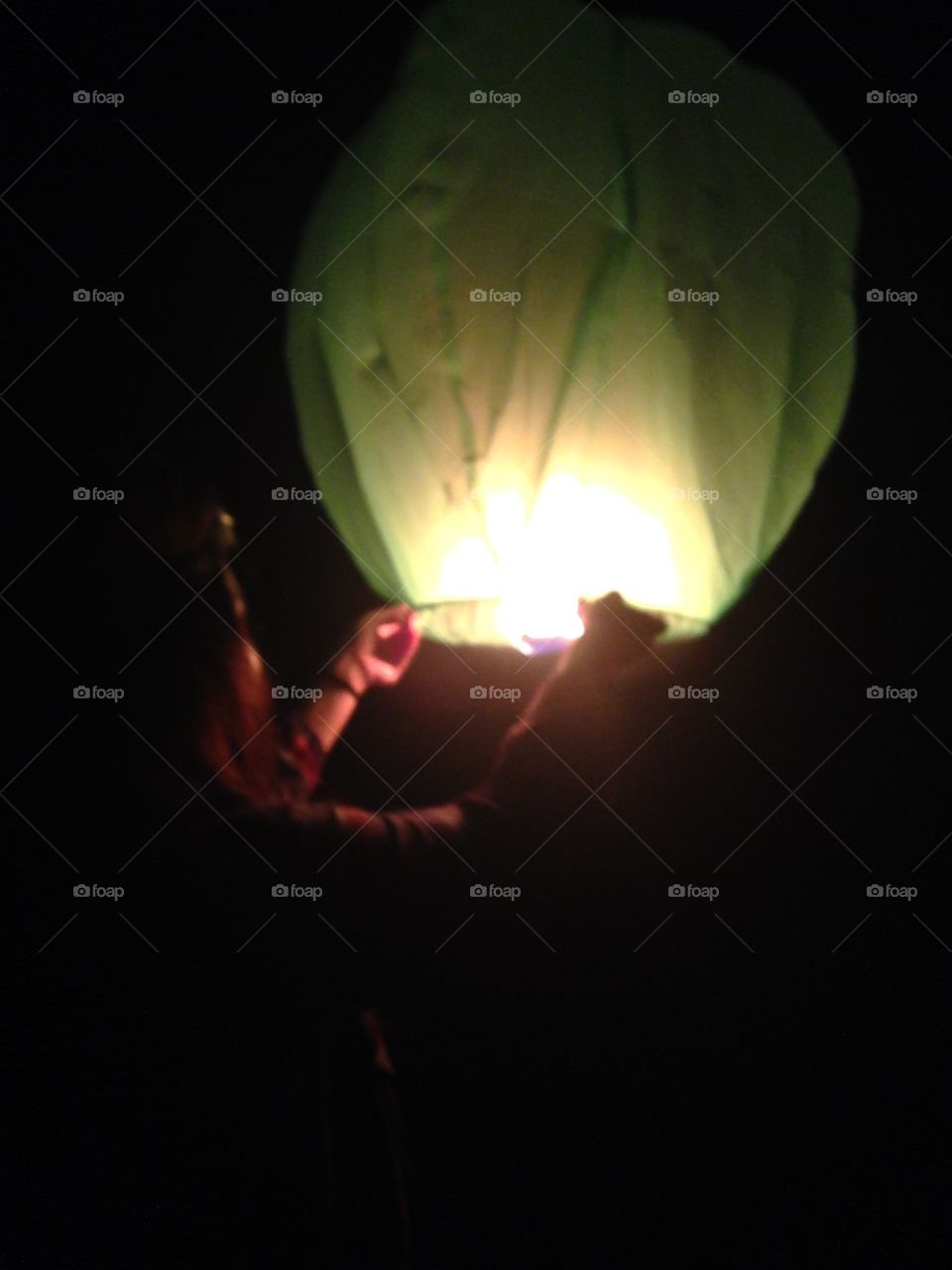 Release of a Chinese lantern 