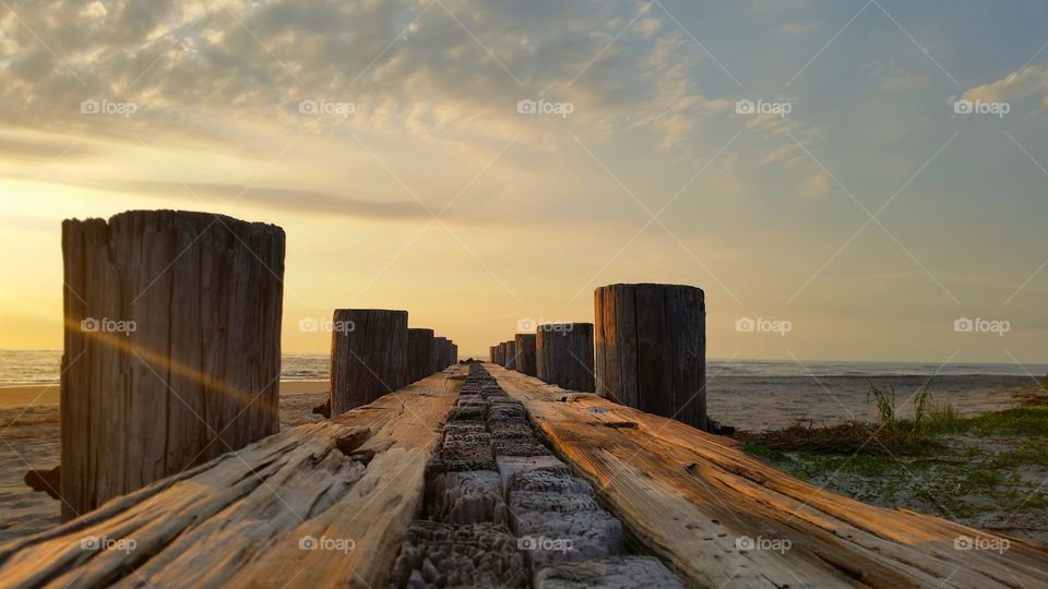 View of pier at beach