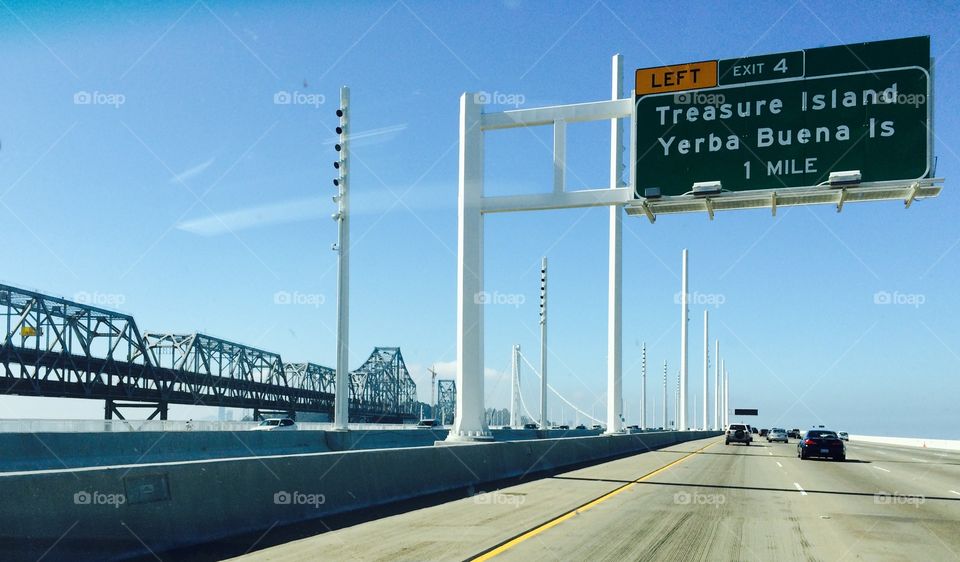 Bay bridge, old and new