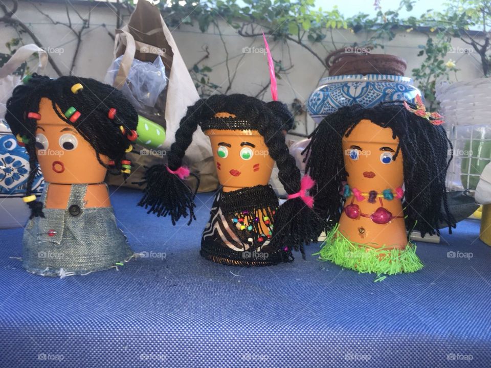 Creative dolls Made with little vases 